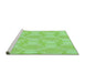 Sideview of Machine Washable Transitional Green Rug, wshpat1454grn