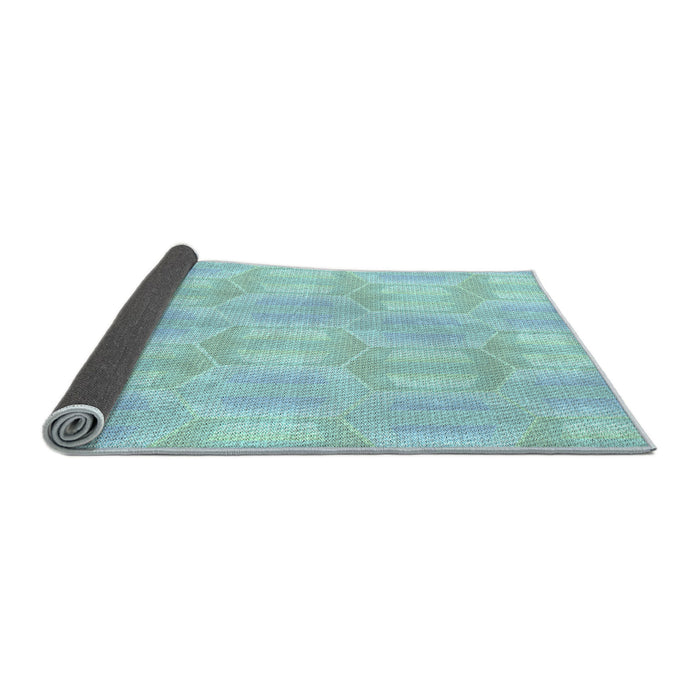 Thickness of Patterned Blue Rug, pat1454lblu