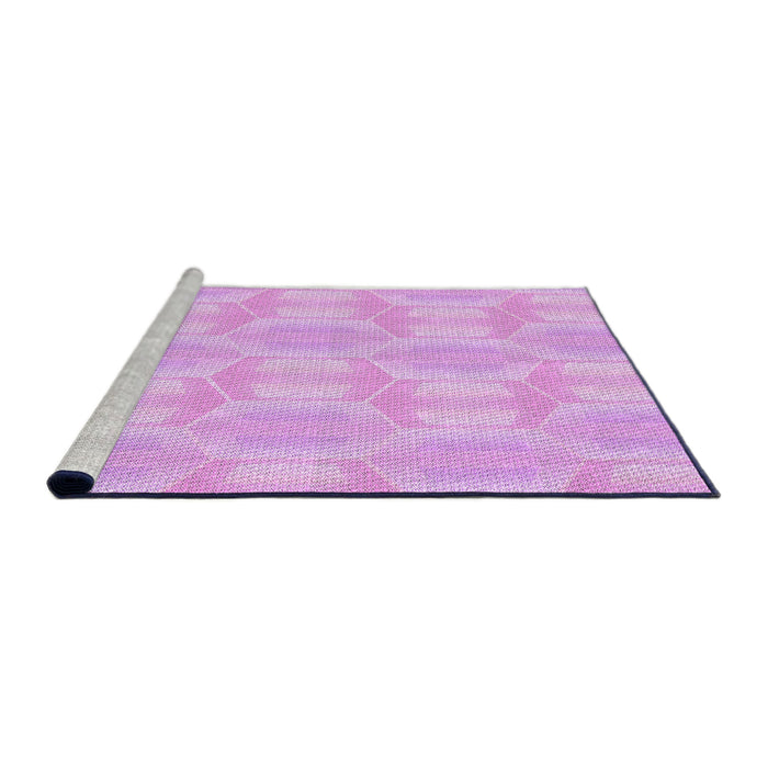 Sideview of Machine Washable Transitional Purple Rug, wshpat1454pur