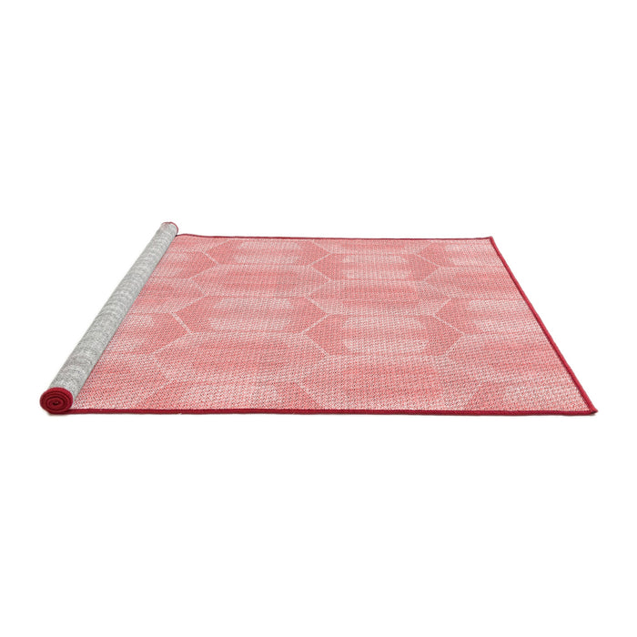 Sideview of Machine Washable Transitional Red Rug, wshpat1454rd