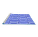 Sideview of Machine Washable Transitional Sky Blue Rug, wshpat1455blu