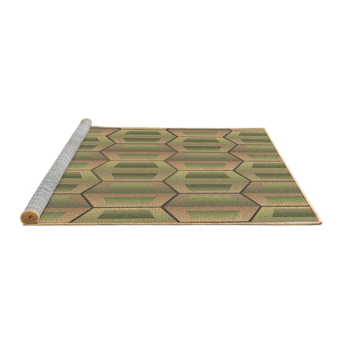 Sideview of Machine Washable Transitional Brown Rug, wshpat1455brn