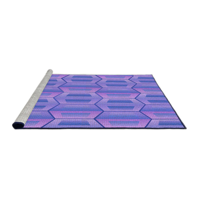 Sideview of Machine Washable Transitional Purple Mimosa Purple Rug, wshpat1455pur