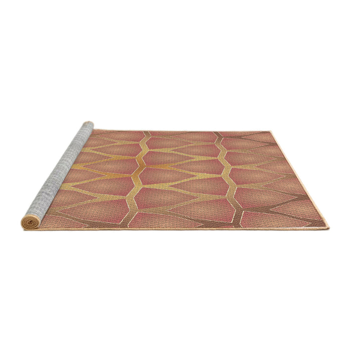 Sideview of Machine Washable Transitional Brown Sand Brown Rug, wshpat1456brn