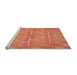 Sideview of Machine Washable Transitional Orange Rug, wshpat1456org