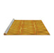 Sideview of Machine Washable Transitional Neon Orange Rug, wshpat1456yw