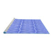 Sideview of Machine Washable Transitional Blue Rug, wshpat1457blu