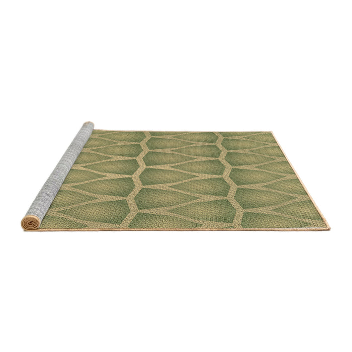 Sideview of Machine Washable Transitional Metallic Gold Rug, wshpat1457brn