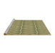 Sideview of Machine Washable Transitional Metallic Gold Rug, wshpat1457brn