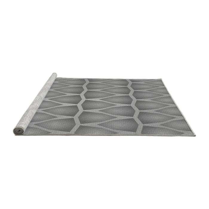 Sideview of Machine Washable Transitional Dark Gray Rug, wshpat1457gry