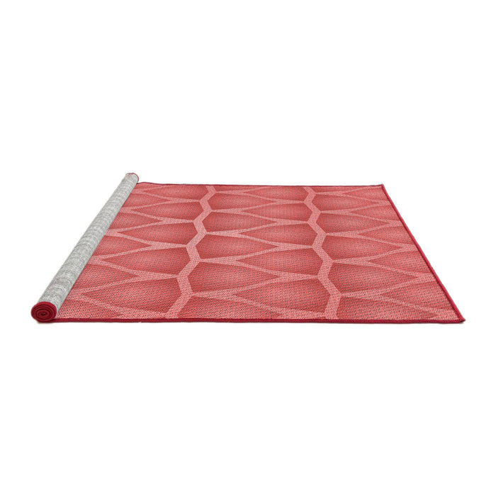 Sideview of Machine Washable Transitional Red Rug, wshpat1457rd