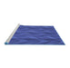 Sideview of Machine Washable Transitional Blue Rug, wshpat1458blu