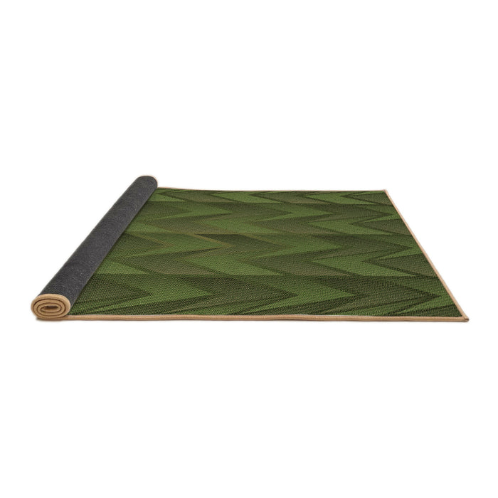 Thickness of Patterned Army Green Rug, pat1458brn