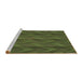 Sideview of Machine Washable Transitional Army Green Rug, wshpat1458brn