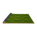 Thickness of Patterned Dark Lime Green Rug, pat1458yw