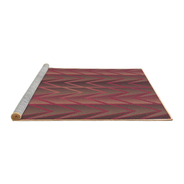 Sideview of Machine Washable Transitional Rust Pink Rug, wshpat1459brn