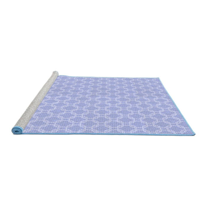 Sideview of Machine Washable Transitional Blue Rug, wshpat146blu