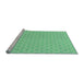 Sideview of Machine Washable Transitional Green Rug, wshpat146lblu