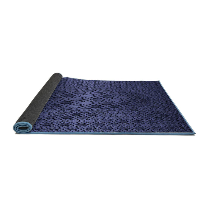 Thickness of Patterned Night Blue Rug, pat1460blu