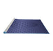 Sideview of Machine Washable Transitional Night Blue Rug, wshpat1460blu