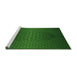 Sideview of Machine Washable Transitional Dark Forest Green Rug, wshpat1460grn