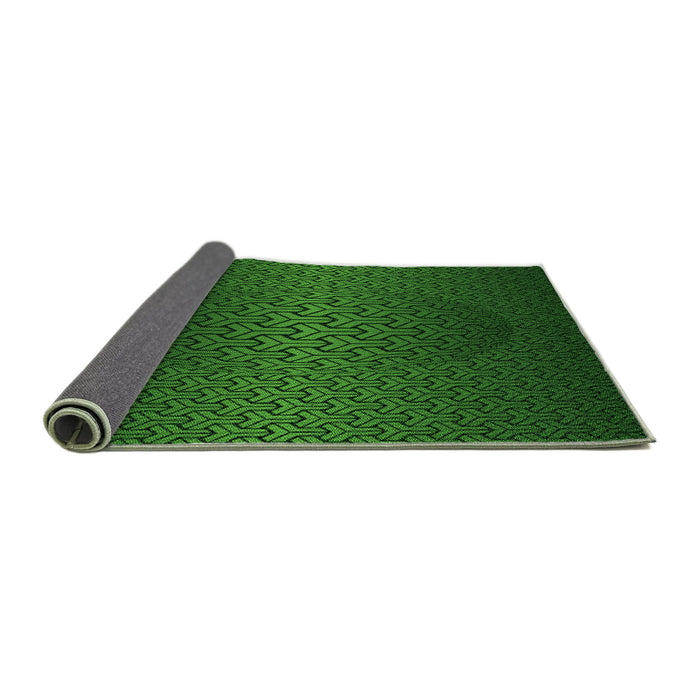 Thickness of Patterned Dark Forest Green Rug, pat1460grn