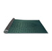 Thickness of Patterned Aquamarine Stone Green Rug, pat1460lblu