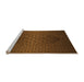 Sideview of Machine Washable Transitional Mahogany Brown Rug, wshpat1460org