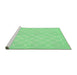 Sideview of Machine Washable Transitional Green Rug, wshpat1461grn