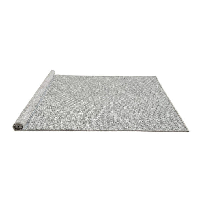 Sideview of Machine Washable Transitional Platinum Gray Rug, wshpat1461gry