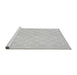 Sideview of Machine Washable Transitional Platinum Gray Rug, wshpat1461gry