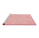 Sideview of Machine Washable Transitional Pastel Red Pink Rug, wshpat1461rd