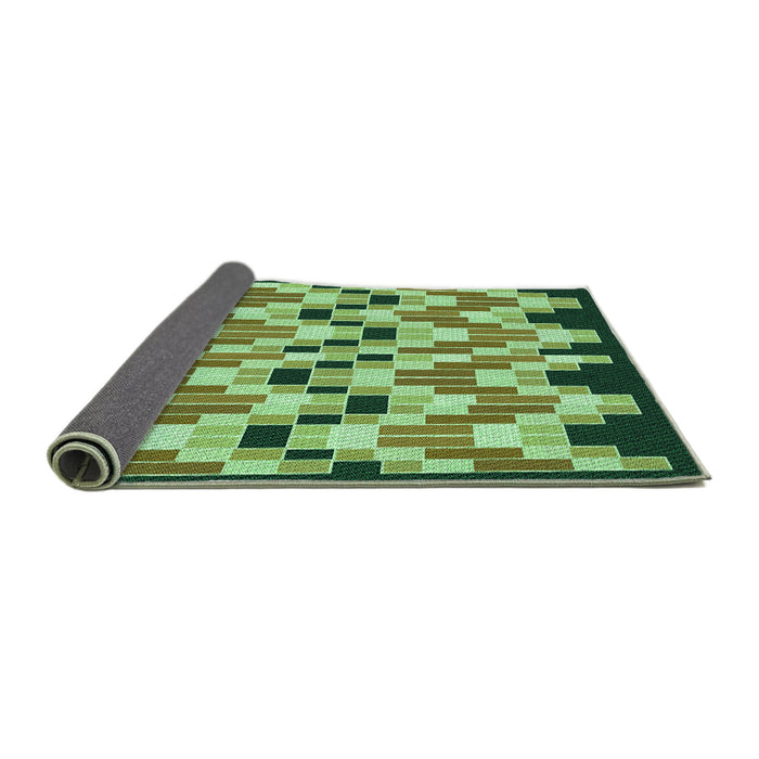 Thickness of Patterned Army Green Rug, pat1462grn