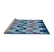 Sideview of Machine Washable Transitional Sky Blue Rug, wshpat1462lblu