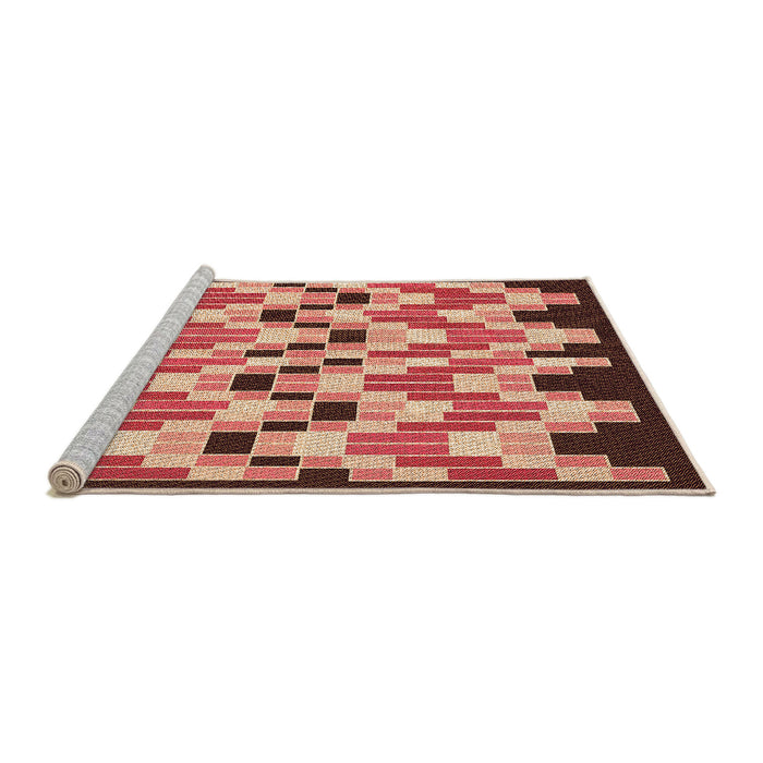 Sideview of Machine Washable Transitional Tomato Red Rug, wshpat1462org