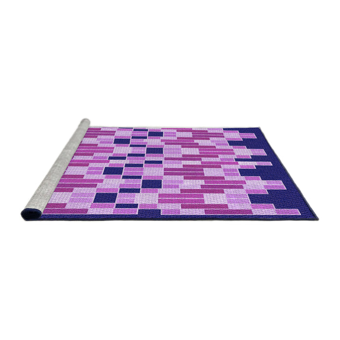 Sideview of Machine Washable Transitional Bright Lilac Purple Rug, wshpat1462pur