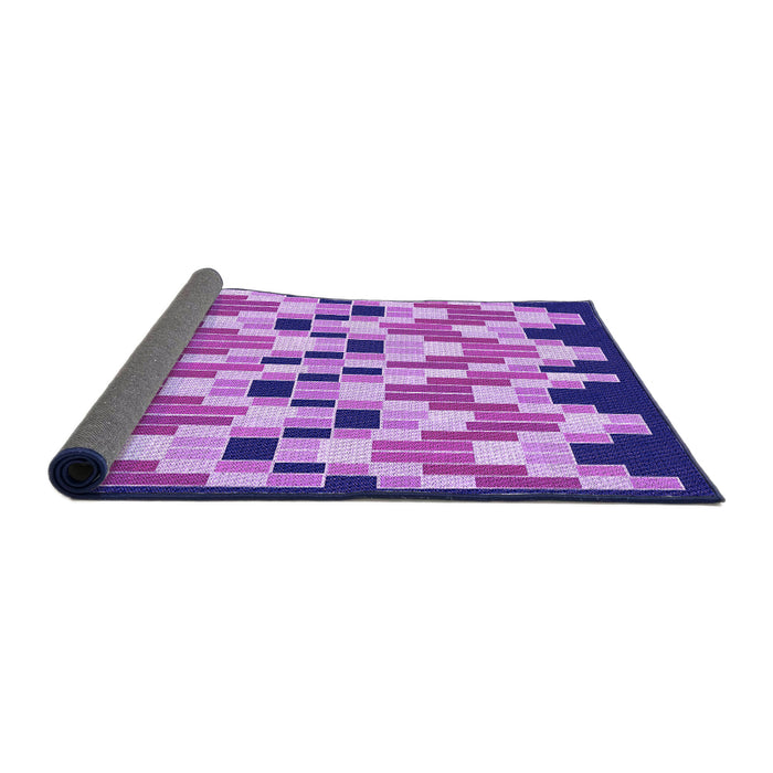Thickness of Patterned Bright Lilac Purple Rug, pat1462pur