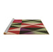 Sideview of Machine Washable Transitional Tomato Red Rug, wshpat1463brn