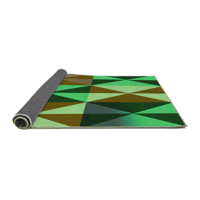 Thickness of Patterned Army Green Rug, pat1463grn