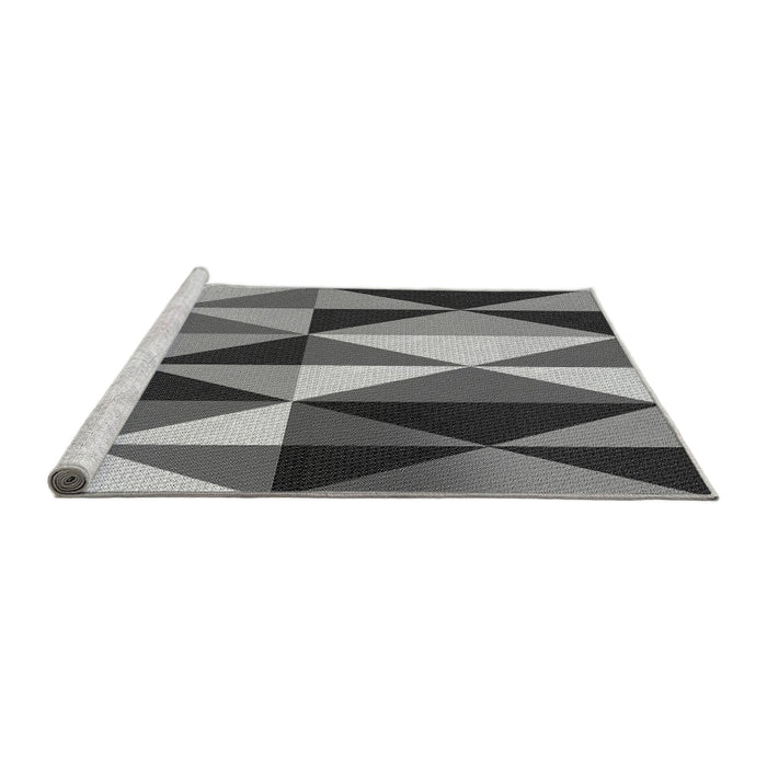 Sideview of Machine Washable Transitional Dark Gray Rug, wshpat1463gry