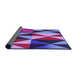 Thickness of Patterned Dark Magenta Purple Rug, pat1463pur