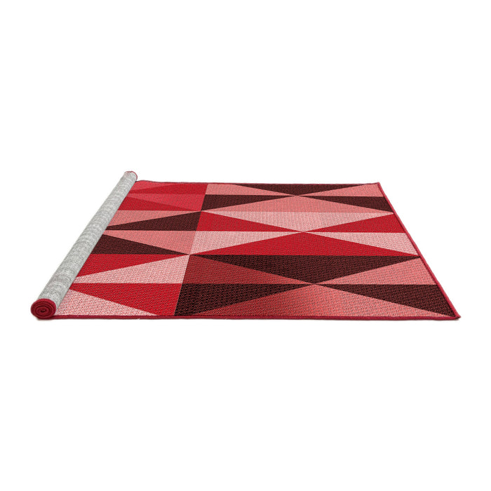 Sideview of Machine Washable Transitional Red Rug, wshpat1463rd