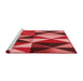 Sideview of Machine Washable Transitional Red Rug, wshpat1463rd