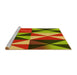 Sideview of Machine Washable Transitional Green Rug, wshpat1463yw