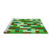 Sideview of Machine Washable Transitional Green Rug, wshpat1464grn