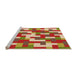 Sideview of Machine Washable Transitional Metallic Gold Rug, wshpat1464org