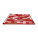 Sideview of Machine Washable Transitional Red Rug, wshpat1464rd