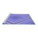 Sideview of Machine Washable Transitional Slate Blue Rug, wshpat1465blu