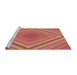 Sideview of Machine Washable Transitional Red Rug, wshpat1465brn