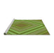 Sideview of Machine Washable Transitional Green Rug, wshpat1465grn